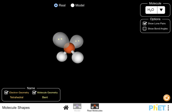 Screenshot of the Molecule Shapes simulation