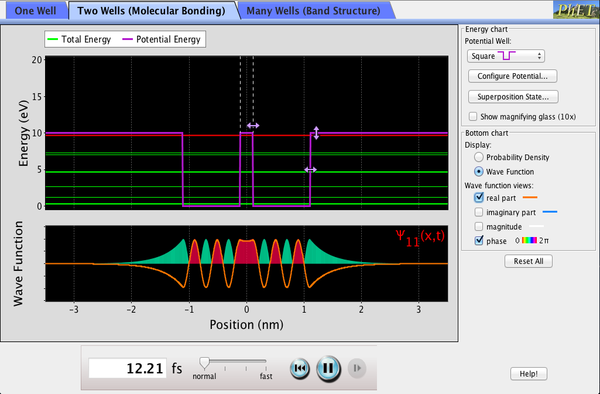 Screenshot of the Quantum Bound States simulation