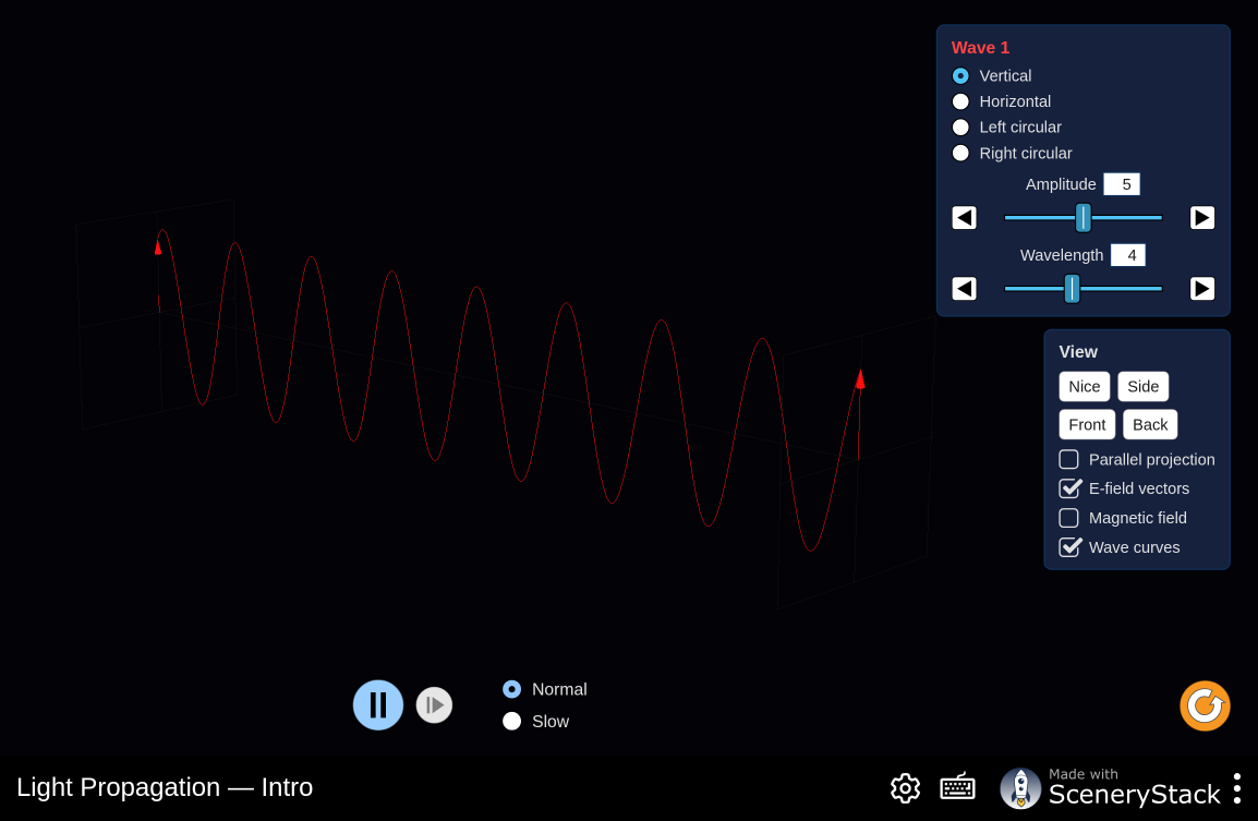 Screenshot of the Light Propagation simulation