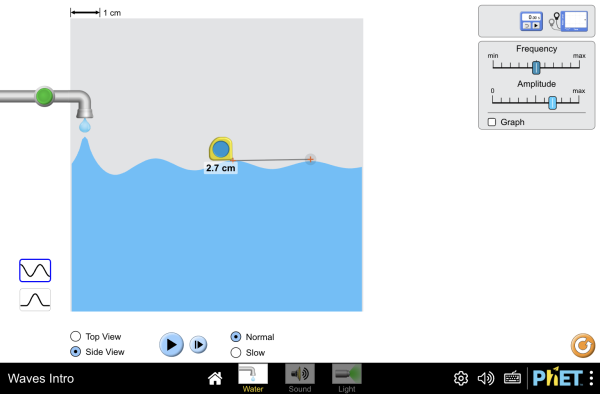 Screenshot of the Waves Intro simulation