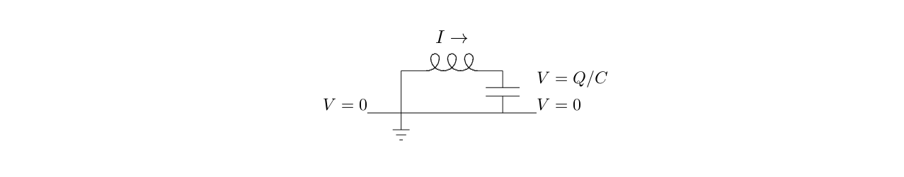 Voltages at various points in the LC circuit.