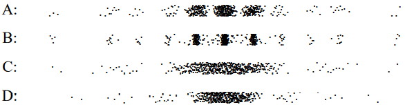 Four diffraction patterns.