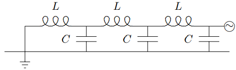 A forced oscillation with three inductors.