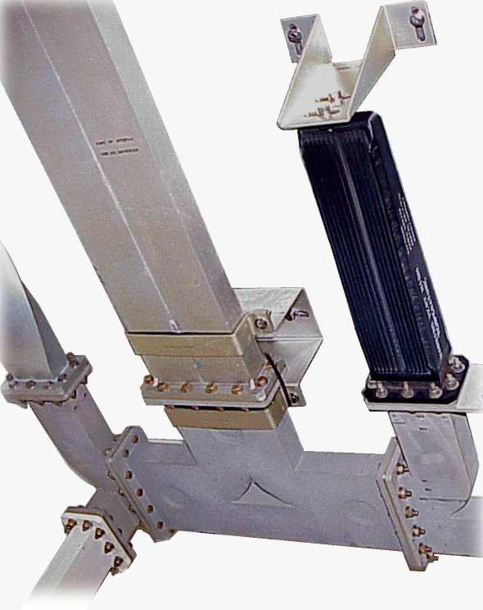Photo of waveguide highlighting multiple branching connections running in parallel.