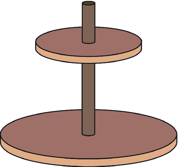 A uniform disc rotating without friction. Another disc that is initially at rest is dropped on the first, the two will eventually rotate with the same angular speed due to friction between them