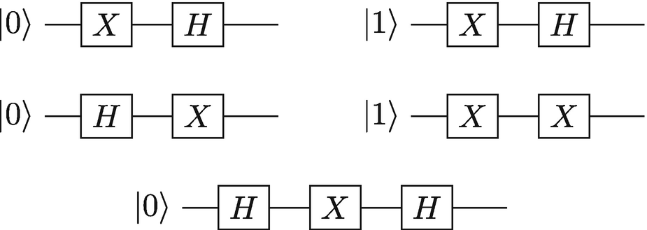 Five quantum circuits for Problem 8