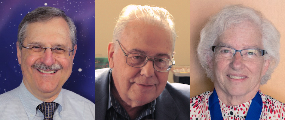 Senior contributing authors: Andrew Fraknoi (left), David Morrison (center), Sidney C. Wolff (right)