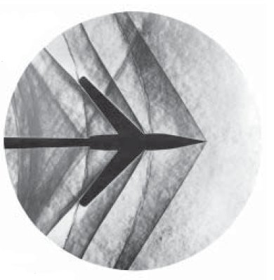 A shock front from a supersonic jet