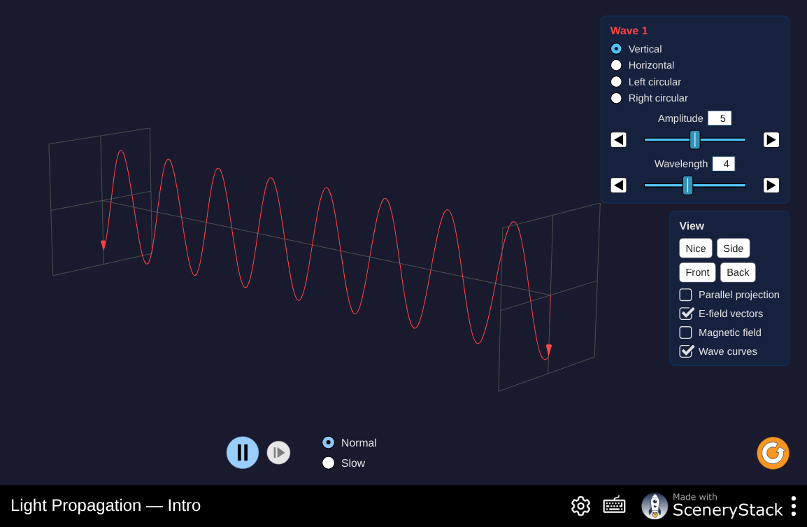 Screenshot of the Light Propagation simulation