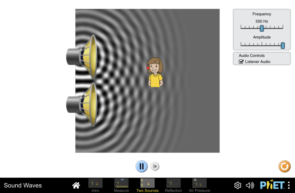 Screenshot of the Sound Waves simulation