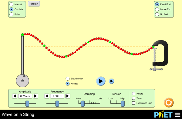 Screenshot of the Wave on a String simulation