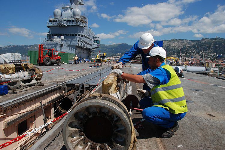 Piston of a steam catapult from the aircraft carrier Charles de Gaulle.
