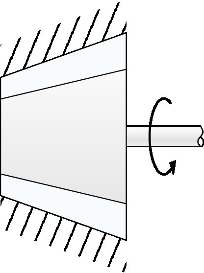 Schematic representation of a steam turbine.