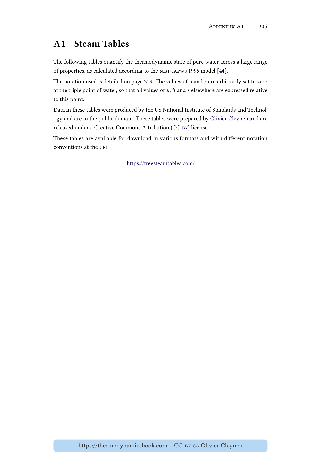 Steam tables page 305
